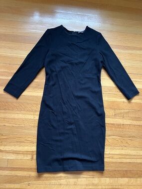 VINCE the perfect little black dress LBD drapey stretchy no-iron officewear M